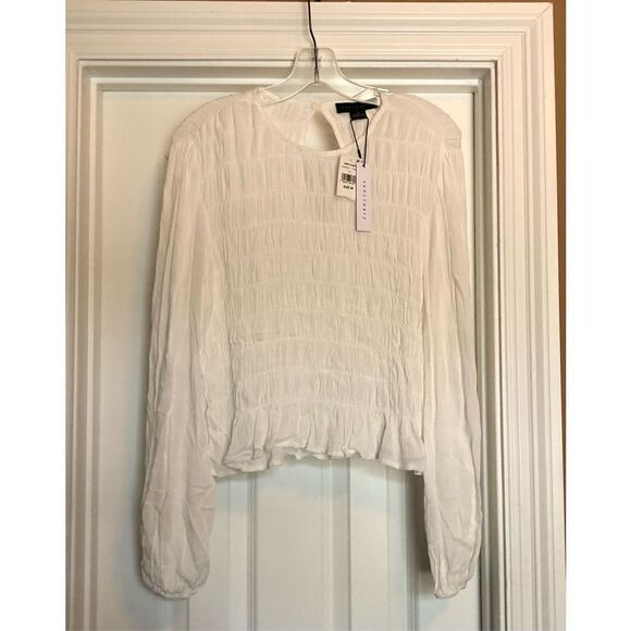 SANCTUARY - L Sz M “Stay Together” Long-Sleeve Top in White Breezy Rayon. NWT! - Picture 6 of 16